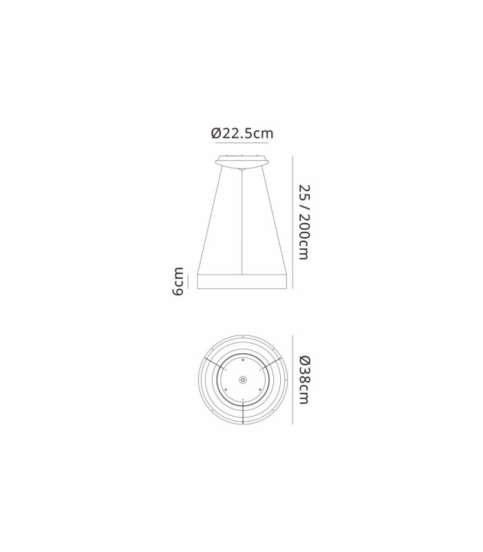 Niseko II Ring Pendant 38cm 30W LED 2700K-5000K Tuneable 2250lm Remote Control & APP Gold 3yrs Warranty-6