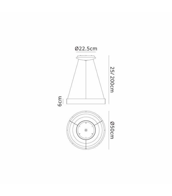 Niseko II Ring Pendant 50cm 40W LED 2700K-5000K Tuneable 2950lm Remote Control & APP Black 3yrs Warranty-6