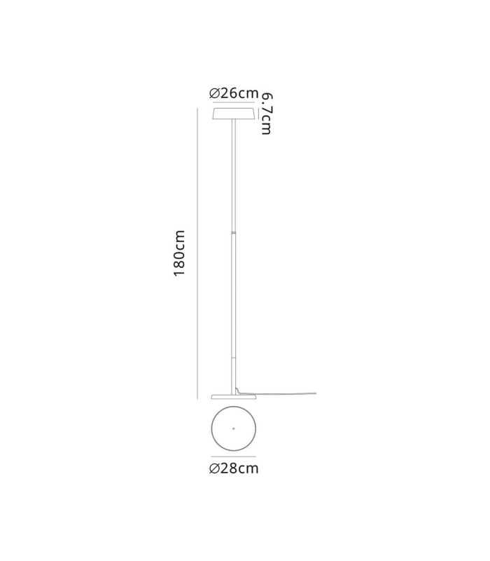 Noa II Floor Lamp 2 Light 15W Down 15W Up LED 3000K 2800lm Touch Dimmer Black 3yrs Warranty-7