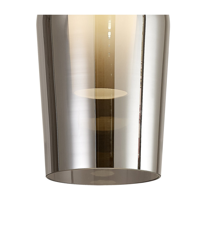 Nora Semi Ceiling 1 Light E27 Black/Black Marble/Chrome Glass With Frosted Inner-5