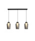 Nora Linear Pendant 3 Light Adjustable E27 Black/Black Marble/Chrome Glass With Frosted Inner-1