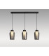 Nora Linear Pendant 3 Light Adjustable E27 Black/Black Marble/Chrome Glass With Frosted Inner-2