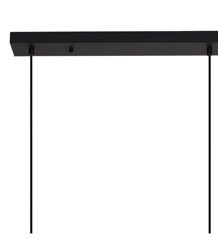 Nora Linear Pendant 3 Light Adjustable E27 Black/Black Marble/Chrome Glass With Frosted Inner-5