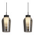Nora Linear Pendant 3 Light Adjustable E27 Black/Black Marble/Chrome Glass With Frosted Inner-6
