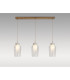 Nora Linear Pendant 3 Light Adjustable E27 Gold/White/Clear Glass With Frosted Inner-2
