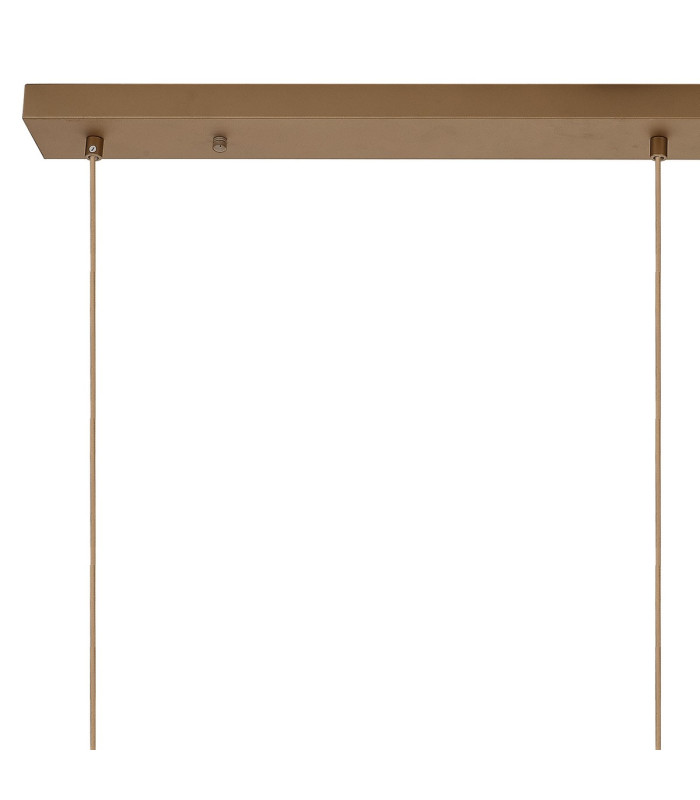 Nora Linear Pendant 3 Light Adjustable E27 Gold/White/Clear Glass With Frosted Inner-3