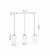 Nora Linear Pendant 3 Light Adjustable E27 Gold/White/Clear Glass With Frosted Inner-5
