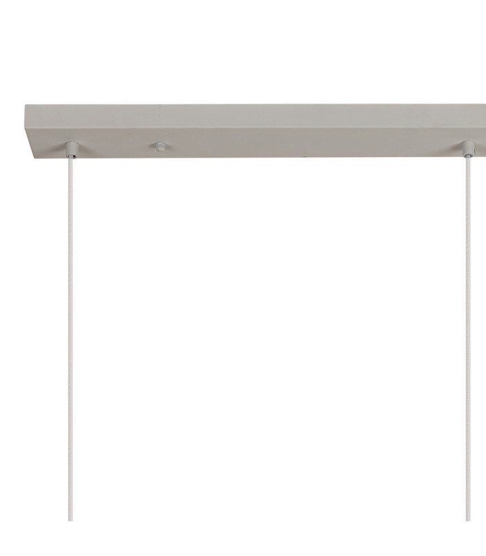 Nora Linear Pendant 3 Light Adjustable E27 White/Wood/Clear Glass With Frosted Inner-4