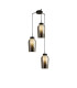 Nora Round Pendant 3 Light Adjustable E27 Black/Black Marble/Chrome Glass With Frosted Inner-1