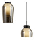 Nora Round Pendant 3 Light Adjustable E27 Black/Black Marble/Chrome Glass With Frosted Inner-6