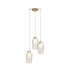 Nora Round Pendant 3 Light Adjustable E27 Gold/White/Clear Glass With Frosted Inner-1