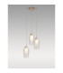 Nora Round Pendant 3 Light Adjustable E27 Gold/White/Clear Glass With Frosted Inner-2