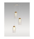 Nora Round Pendant 3 Light Adjustable E27 White/Wood/Clear Glass With Frosted Inner-2