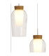 Nora Round Pendant 3 Light Adjustable E27 White/Wood/Clear Glass With Frosted Inner-4