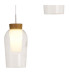 Nora Round Pendant 3 Light Adjustable E27 White/Wood/Clear Glass With Frosted Inner-5