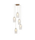 Nora Round Pendant 5 Light Adjustable E27 Gold/White/Clear Glass With Frosted Inner-1