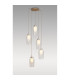 Nora Round Pendant 5 Light Adjustable E27 Gold/White/Clear Glass With Frosted Inner-2