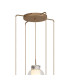 Nora Round Pendant 5 Light Adjustable E27 Gold/White/Clear Glass With Frosted Inner-4
