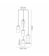 Nora Round Pendant 5 Light Adjustable E27 Gold/White/Clear Glass With Frosted Inner-7