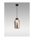 Nora Single Pendant 1 Light Adjustable E27 Black/Black Marble/Chrome Glass With Frosted Inner-2