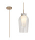 Nora Single Pendant 1 Light Adjustable E27 Gold/White/Clear Glass With Frosted Inner-1