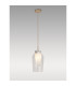 Nora Single Pendant 1 Light Adjustable E27 Gold/White/Clear Glass With Frosted Inner-2