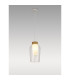 Nora Single Pendant 1 Light Adjustable E27 White/Wood/Clear Glass With Frosted Inner-2