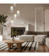Nora Single Pendant 1 Light Adjustable E27 White/Wood/Clear Glass With Frosted Inner-3