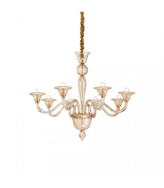 8 Light Pendant Light Amber, E14 - 1