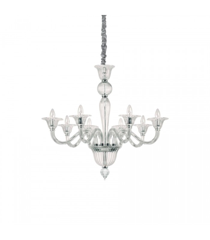 8 Light Pendant Light Trasparent, E14 - 1