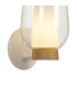 Nora Wall Lamp 1 Light E27 White/Wood/Clear Glass With Frosted Inner-3