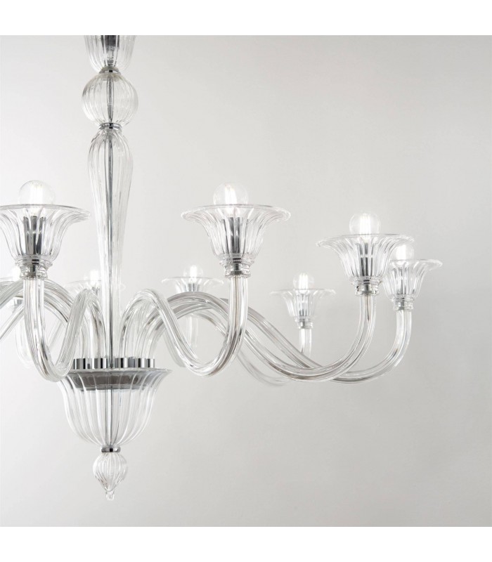8 Light Pendant Light Trasparent, E14 - 2
