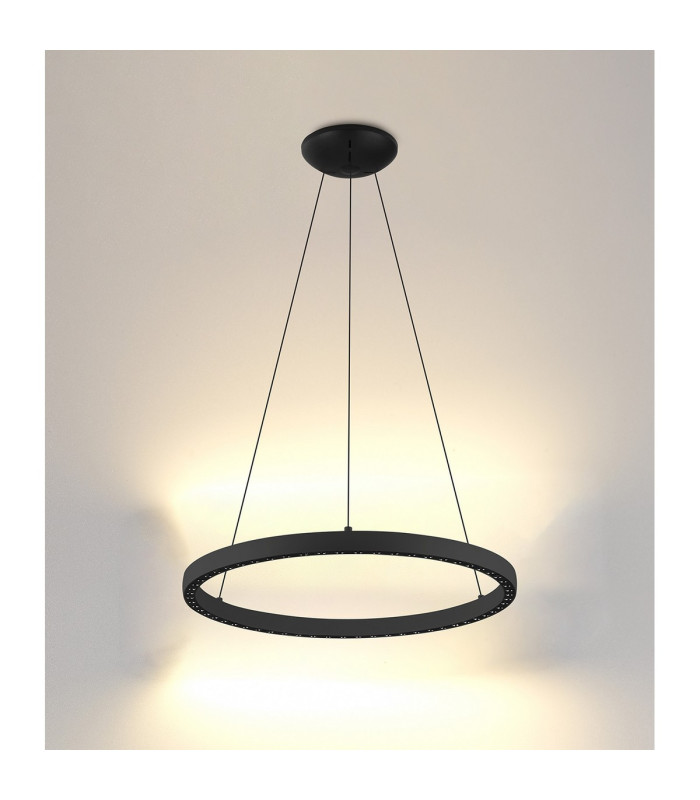 Riumar Ring Pendant 62cm 40W+15W LED 3 Way Relay 3000K 3800lm Black 3yrs Warranty-2