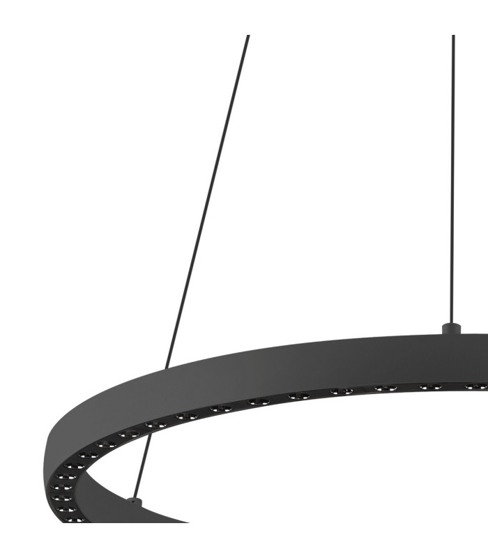 Riumar Ring Pendant 62cm 40W+15W LED 3 Way Relay 3000K 3800lm Black 3yrs Warranty-5