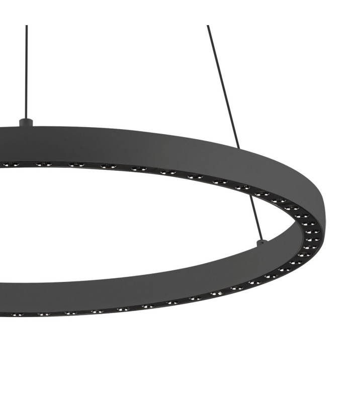 Riumar Ring Pendant 62cm 40W+15W LED 3 Way Relay 3000K 3800lm Black 3yrs Warranty-6