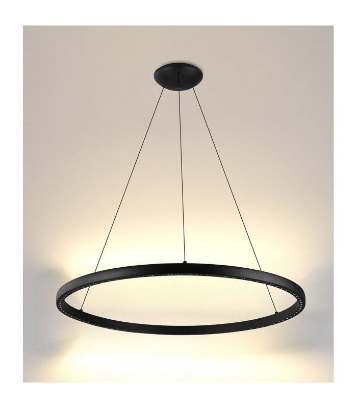 Riumar Ring Pendant 92cm 60W+20W LED 3 Way Relay 3000K 5800lm Black 3yrs Warranty-2
