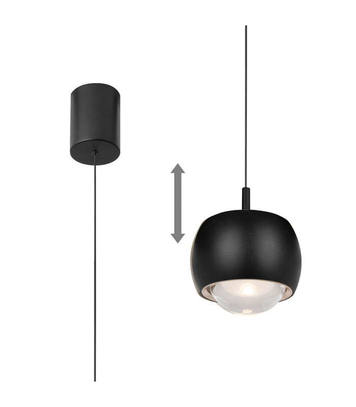 Roller Rise And Fall Pendant 12W LED 3000K 1000lm Black 3yrs Warranty-1