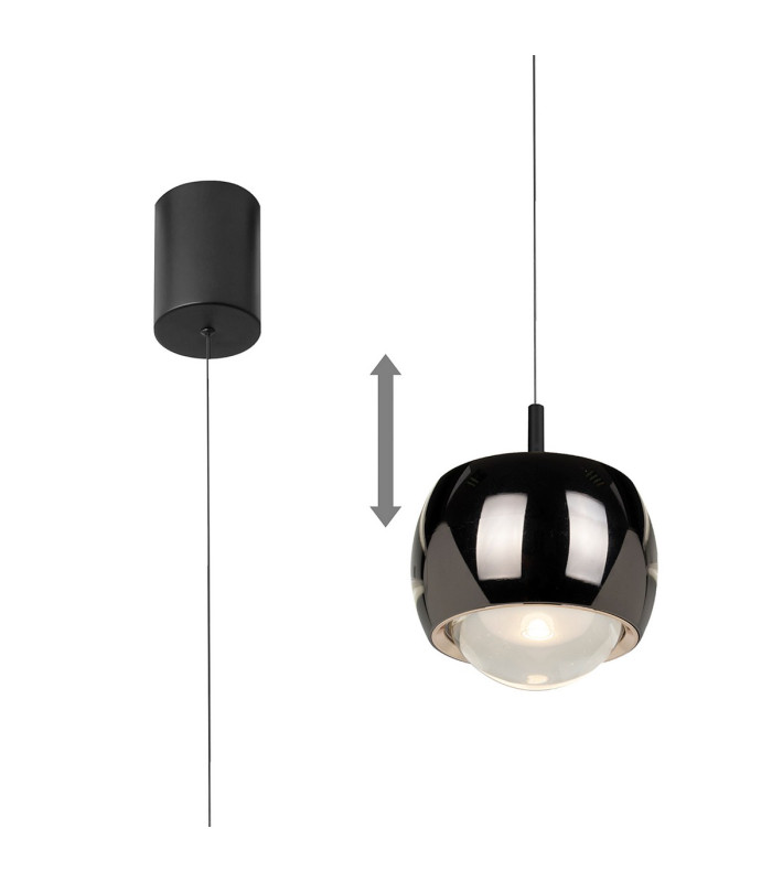Roller Rise And Fall Pendant 12W LED 3000K 1000lm Chrome/Black 3yrs Warranty-1