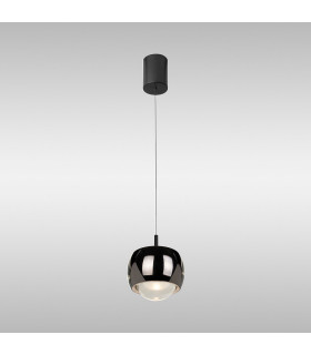 Roller Rise And Fall Pendant 12W LED 3000K 1000lm Chrome/Black 3yrs Warranty-2