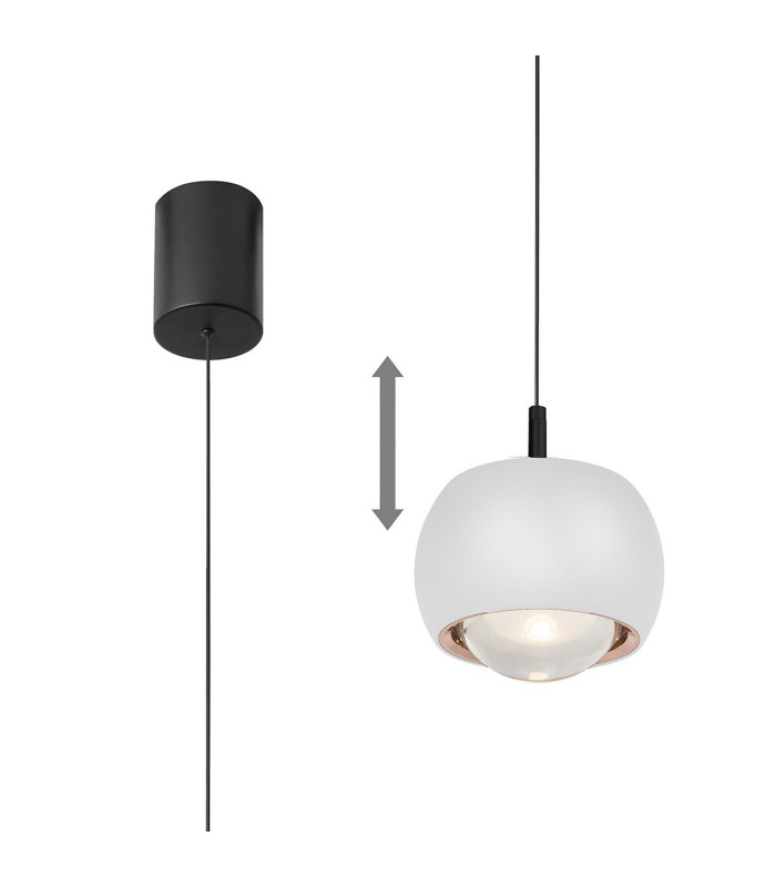 Roller Rise And Fall Pendant 12W LED 3000K 1000lm White/Black 3yrs Warranty-1