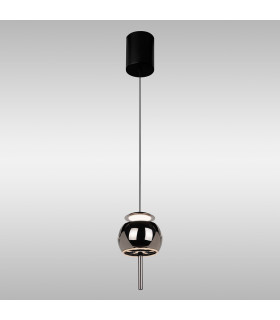 Roller Rise And Fall Pendant 12W LED 3000K 450lm Black Chrome/Black 3yrs Warranty-2
