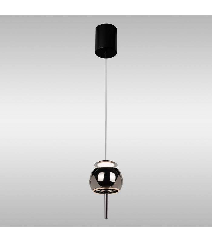Roller Rise And Fall Pendant 12W LED 3000K 450lm Black Chrome/Black 3yrs Warranty-2