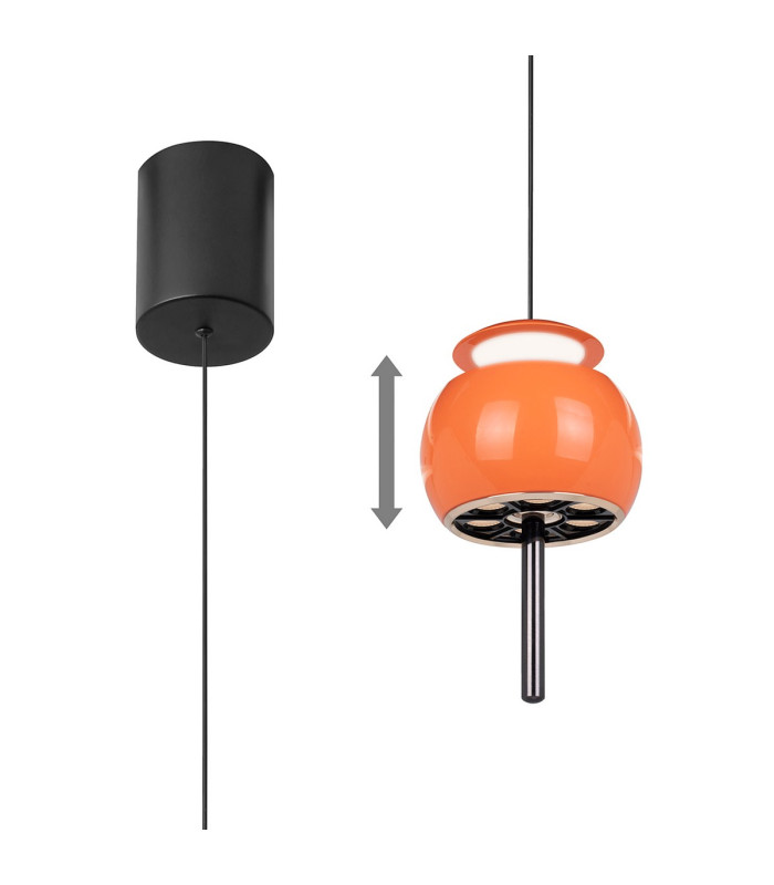 Roller Rise And Fall Pendant 12W LED 3000K 450lm Orange/Black 3yrs Warranty-1