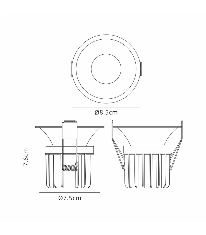 Rombok Downlight 12W LED Dimmable CCT LED Cut Out: 75mm 1080lm 36° Deg IP65 DRIVER INC. Black 3yrs Warranty-5
