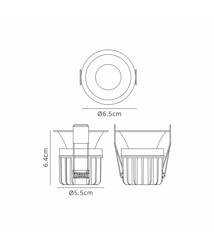 Rombok Downlight 8W LED Dimmable CCT LED Cut Out: 55mm 720lm 36° Deg IP65 DRIVER INC. Black 3yrs Warranty-5