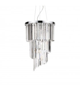 8 Light Ceiling Pendant Chrome, E14 - 1