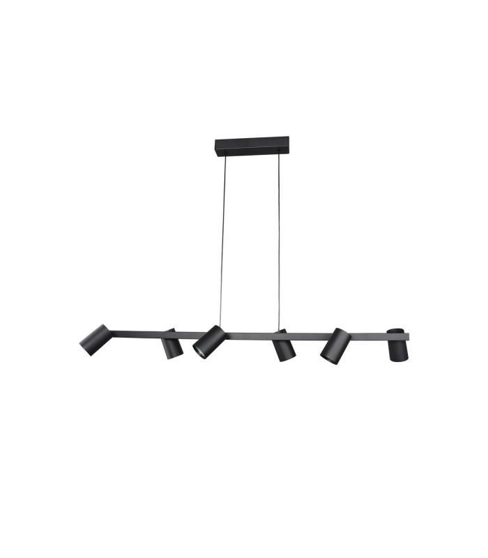 Sal 6 Light Linear Pendant Spotlight GU10 Matt Black-1