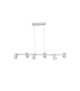 Sal 6 Light Linear Pendant Spotlight GU10 Matt White-1