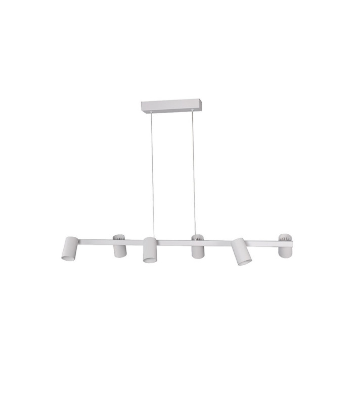 Sal 6 Light Linear Pendant Spotlight GU10 Matt White-1