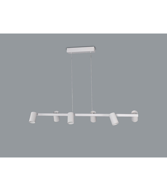 Sal 6 Light Linear Pendant Spotlight GU10 Matt White-2